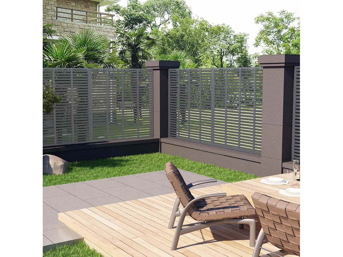 Vidaxl Painel De Vedação Estilo Veneziana Wpc 180x180 Cm Cinzento