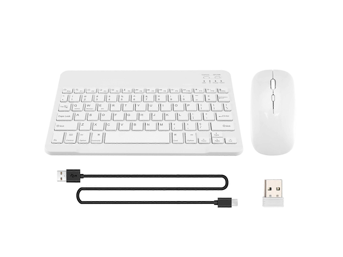 Conjunto de Teclado e Mouse Bluetooth Sem Fio TAISHENGDA branco para tablets e notebooks