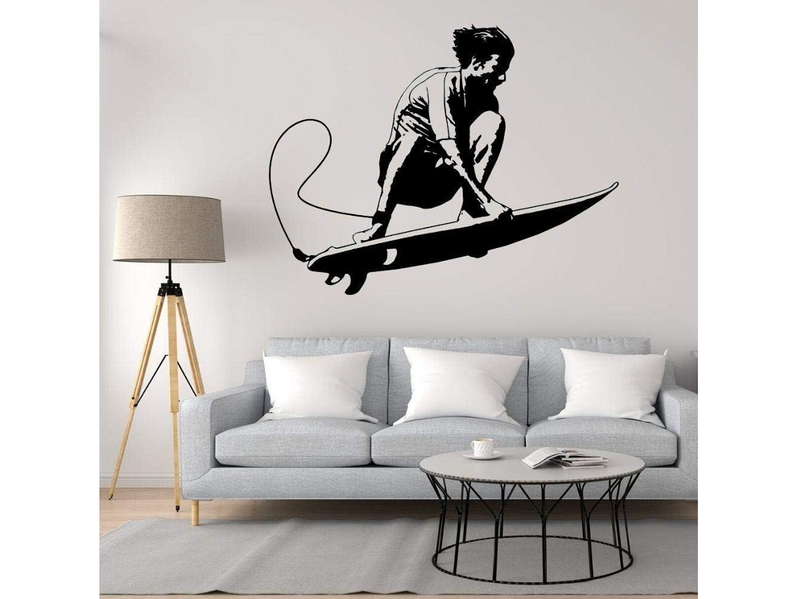 Adesivos Muraux, Adesivos Muraux Adesivos Surf Autocollants De Sport Para La Décoration De La Maison Et De La Chambre 42x28cm