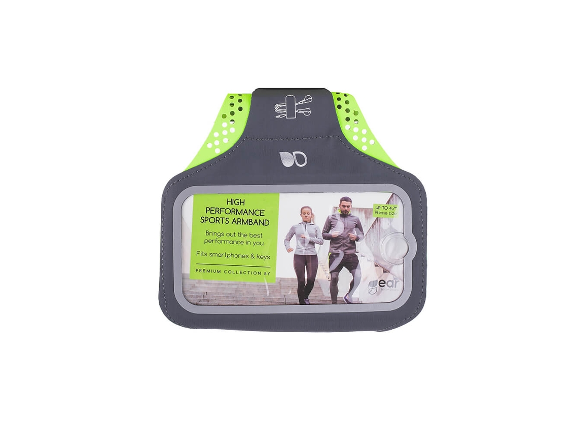Pulseira Esportiva Premium Universal Pequena 5" Cinza/amarelo