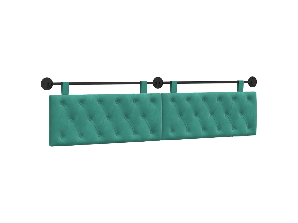 Conjunto 1 Cabeceira Moderna Vidaxl Azul-turquesa Veludo (210 X 55 X 7 Cm)