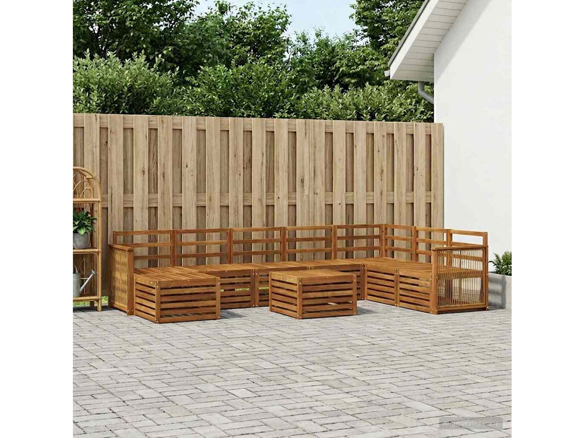Vidaxl Conjunto De Sofás Para Exterior 7 Unid. Natural