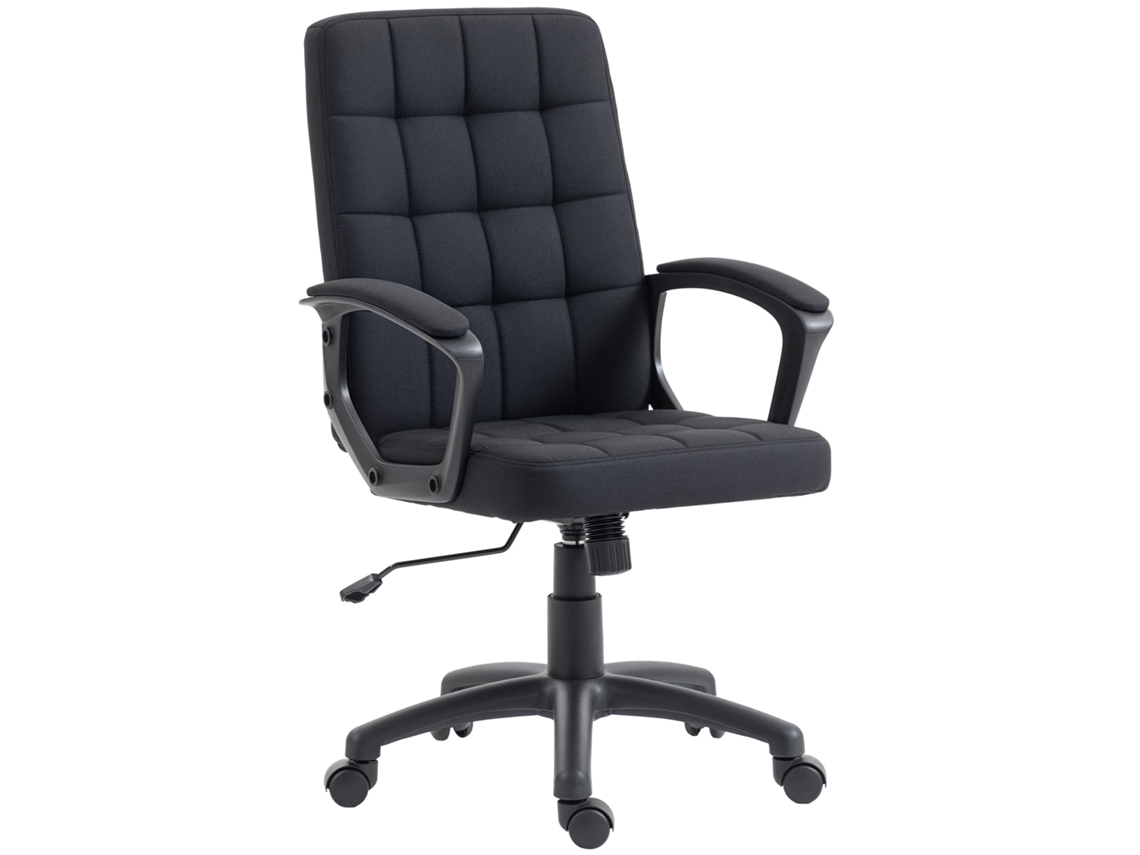 Cadeira De Escritório Giratória Com Altura Ajustável E Apoio Para Os Braços Estilo Moderno 59x63x96-105,5 Cm Preto