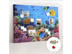 Painel De Cortiça Para Parede Vida Submarina Para A Sala De Estar Espelharte (140x100 Cm)
