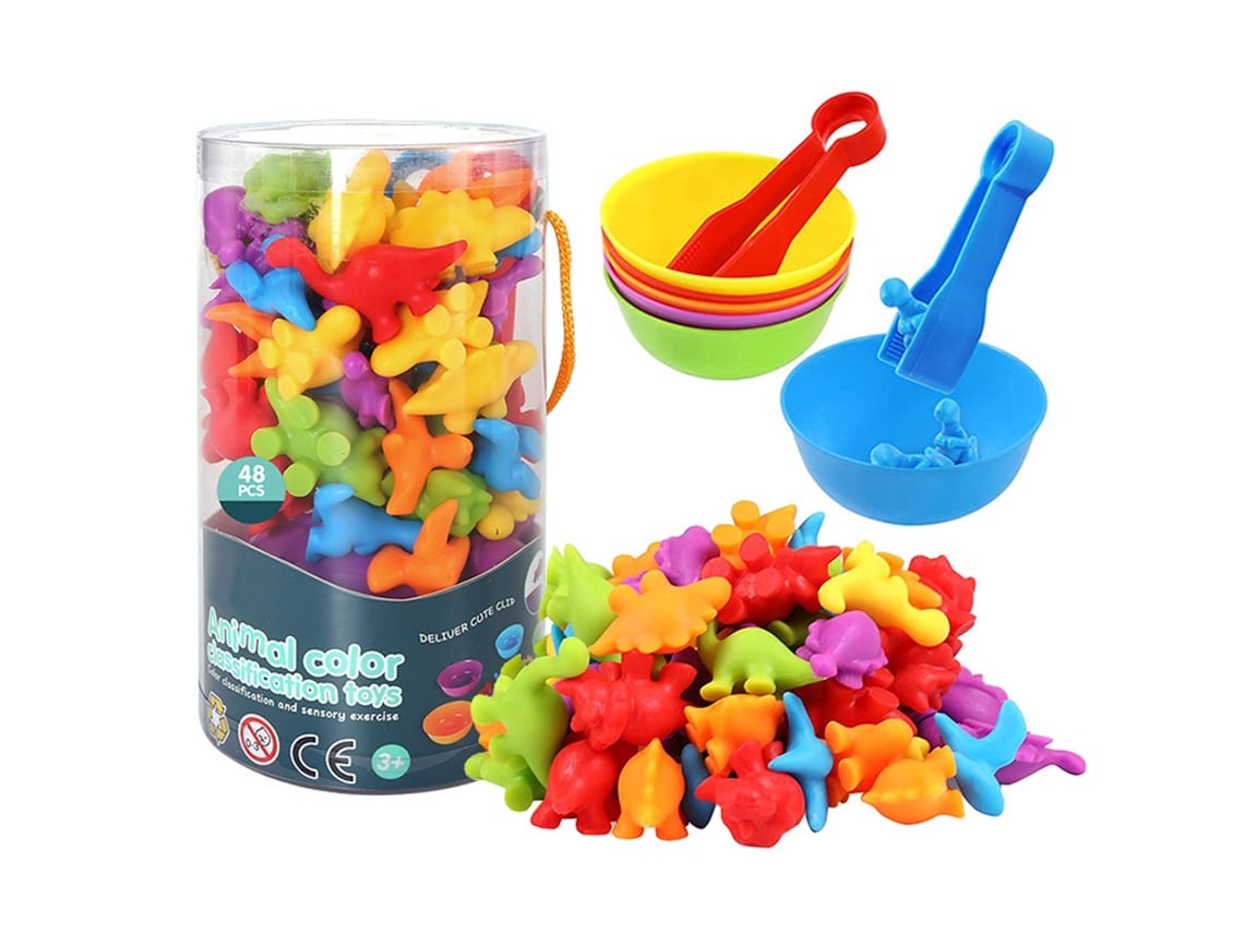 Ats dinosaurios de Conteo Arcoíris Con Tazas de Clasificación Juguete Educatsivo para Niños Niñas Preescolar Regalo