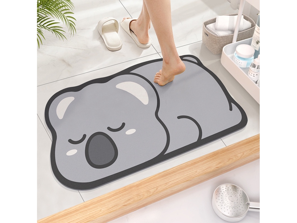 Tapete de Banheiro Antiderrapante, Superabsorvente, Feito de Terra Diatomácea com Desenho Animado e Secagem Rápida. MDUG