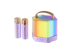 Mini máquina de karaokê sem fio Bluetooth com microfone duplo e alto-falante, adequada para festas KTV em casa Yizhood