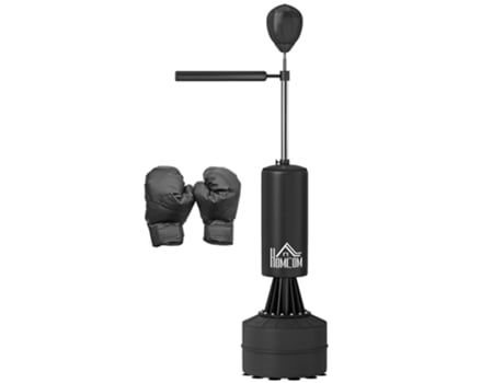Punching Ball De Boxe Pu, Epe E Hdpe Cor Preto 88x48x155 205 Cm Homcom