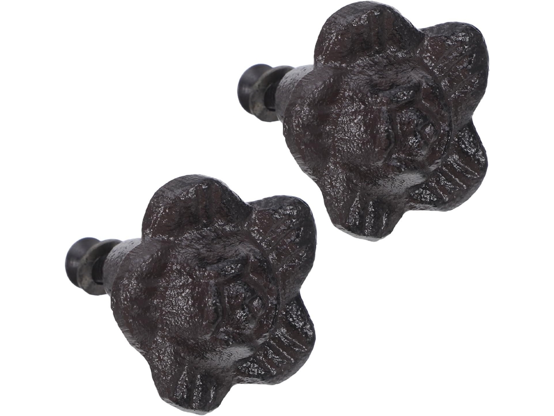 Puxadores Pretyzoom Vintage Em Ferro Fundido Para Armários E Gavetas, 2 Peças, Design Rústico Preto, Resistentes Ao