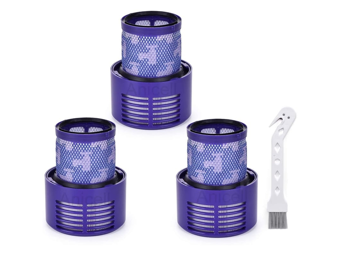 Kit De Filtros De Reposição V10 Total Clean Para Dyson, 3 Peças Com Escova De Limpeza
