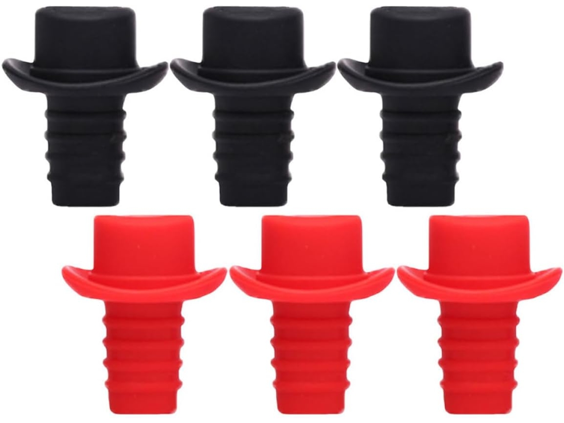 Rolhas De Vinho De Silicone Reutilizáveis, Estilo Clássico, Conjunto De 6 Unidades.