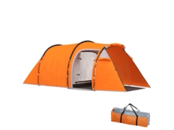 Tenda Túnel Para 2-3 Pessoas, Tenda De Campismo Com Vestíbulo, Gancho Para Lâmpada, Coluna De Água De 2000 Mm, Laranja