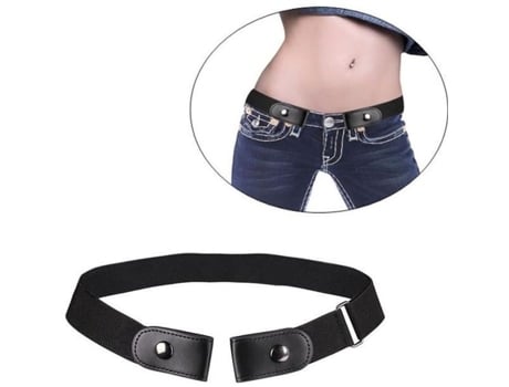 Bolsa De Cintura De Mulher Niceeshop Sem Fivela Invisível Extensível Elástico Elástico Preto (102 Cm)