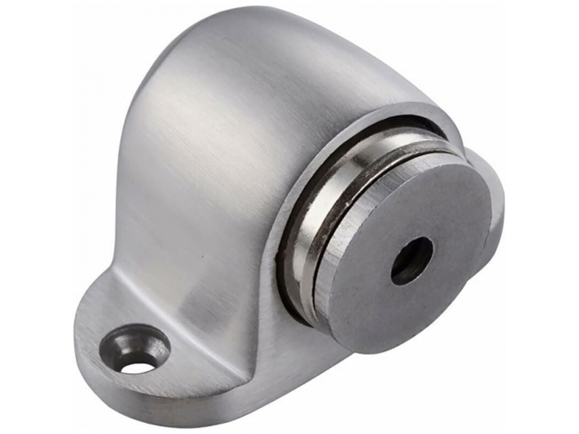 Batente Magnético De Porta Para Instalação No Chão, Em Metal Escovado. Aquaforge