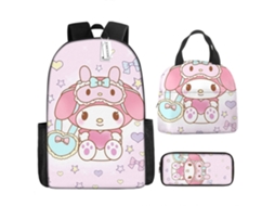 Conjunto De Três Peças De Mochila Escolar Hello Kitty6*