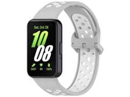 Bracelete para Samsung Galaxy Fit 3 Silicone Respirável Bicolor Cinza e Branco XIAOMOYU