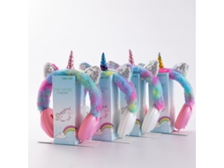 Fones De Ouvido Com Fio Unicórnio, Modelo Circum Aural, Com Design De Orelhas De Gato E Travesseiros De Pelúcia. Brilvibera