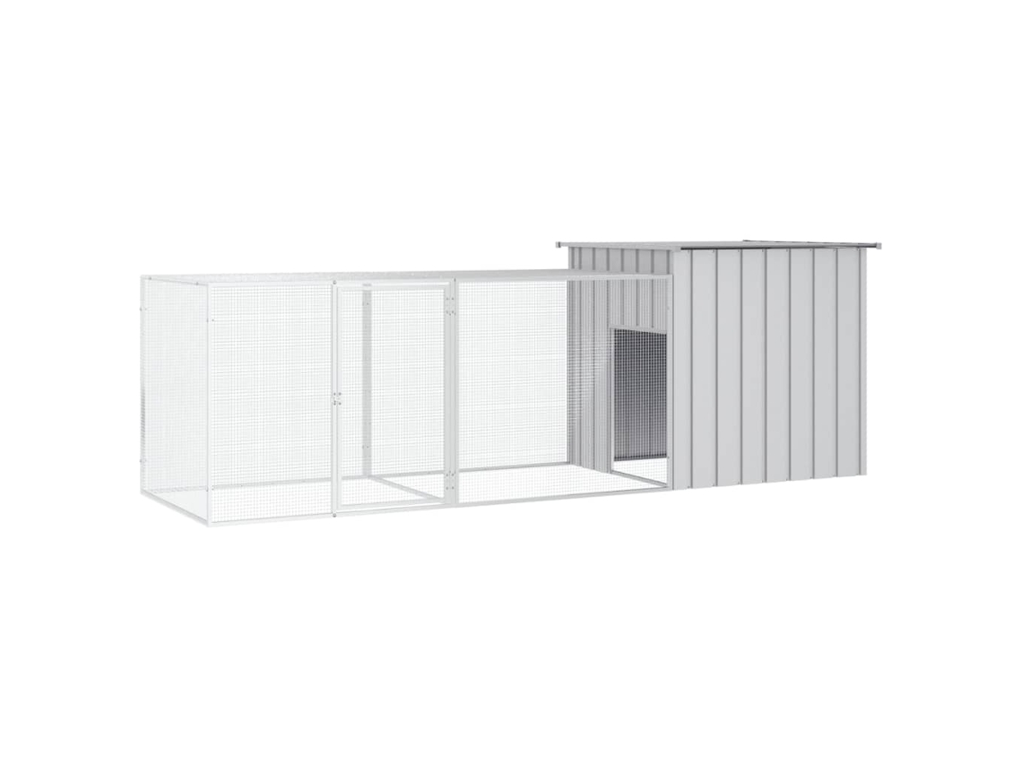 Vidaxl Galinheiro 300x91x100 Cm Aço Galvanizado Cinzento