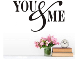 Adesivos de parede DIY com frases românticas sobre amor "Você e Eu", à prova d'água, para decoração de quarto, casamento e casa. Tamanho: 44 x 26 cm.