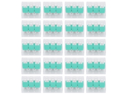 20pcs Conector De Fiação Sem Parafuso Terminal Rápido Pct663 Verde Para Iluminação Industrial