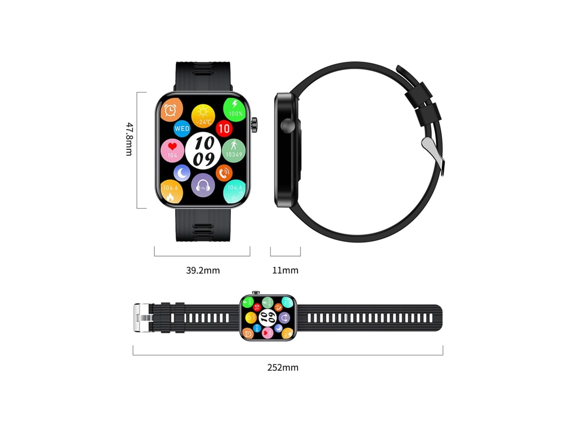 Fw10 Relógio Inteligente 1.96'' Bt5.0 Ip67 À Prova D'água Rastreador De Fitness Relógio De Música Para Android Ios