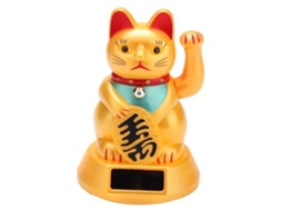 Gato da sorte solar com braço móvel decorativo para carro e casa