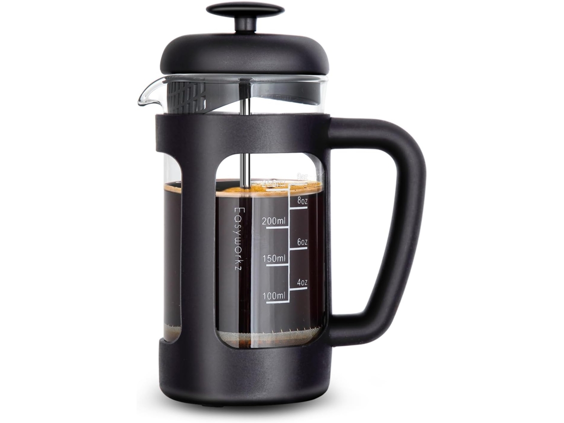 Cafeteira Francesa De 350ml Para Café E Chá, Com Vidro Borossilicato Alça Ergonômica.