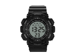 Relógio eletrônico masculino simples para esportes ao ar livre, com visor digital, ideal para presentear. Preto.