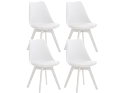 Conjunto de 4 cadeiras de jantar Linares branco/ branco./plástico CLP