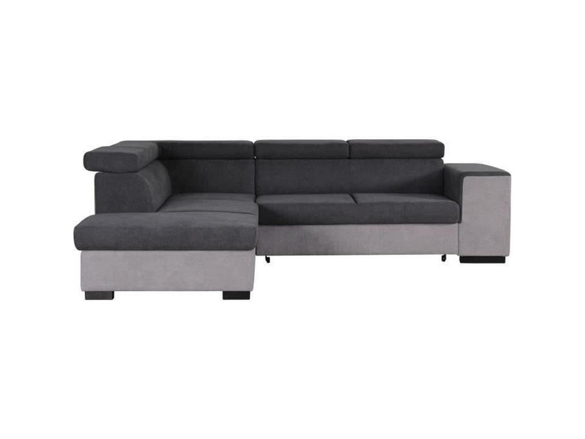 Sofá conversível de canto esquerdo + cômoda de 5 lugares - Tecido cinza - 271 x 220 x 77 cm AUCUNE