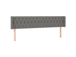 Cabeceira de Cama com Abas Tecido Cinzento Escuro MAISON EXCLUSIVE (203x16x78 cm)