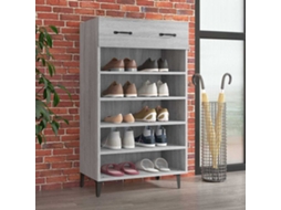 Vidaxl Sapateira 60x35x105 Cm Derivados De Madeira Cinzento Sonoma