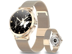 Smartwatch senhoras ouro ip68 à prova dip68 água rastreador de fitness smartwatch para senhoras com gerenciamento de ciclo feminino monitor freqüência bestvite