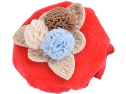 Capa Protetora Decorativa Em Tecido Vermelho Para Maçaneta De Porta Formato Flor, Que Reduz O Risco De Queimaduras