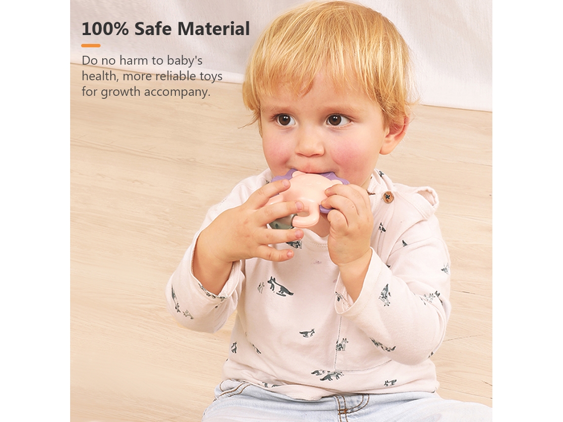 Primerox conjunto de Chocalhos e Dentes para Bebê com Caixa de Armazenamento Brinquedos Educativos 0 12 Meses