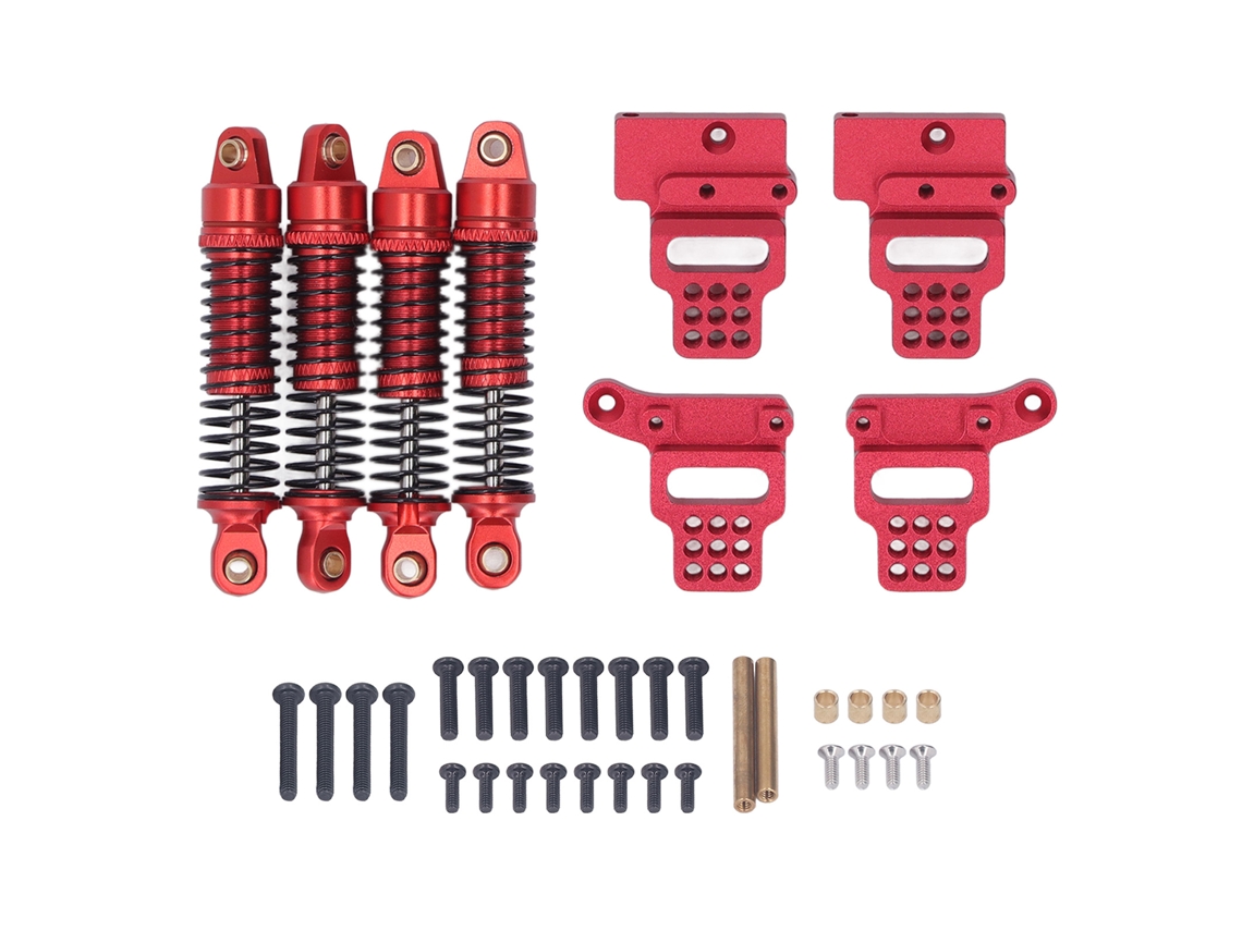 Mali conjunto de Amortecedores de Alumínio com Suporte para Carro Rc Traxxas Trx4m 1/18 Vermelho