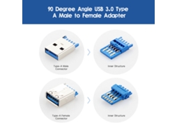 Adaptador Usb 3.0 (extensão Am/af Com Curvatura De 90 Graus Para Cima, Transmissão De Alta Velocidade)