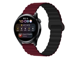 Bracelete Para Garmin Vívoactive 3/5/6 (20mm) Borgonha-preto Cuich