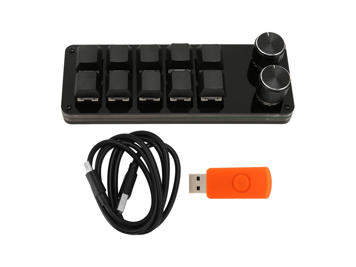 Aetheria teclado Mecânico Mini Programável 10 Chaves 2 Botões Hot Swappable Interruptor Azul para Games e Escritório