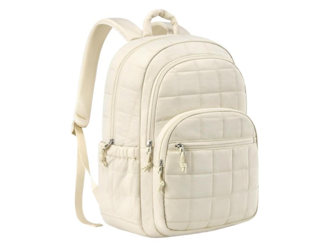 Mochila Para Portátil Compatível Com 14 Polegadas, Com Compartimento Acolchoado, Com Alças Ajustáveis, Bege, Variante 14 Tressino