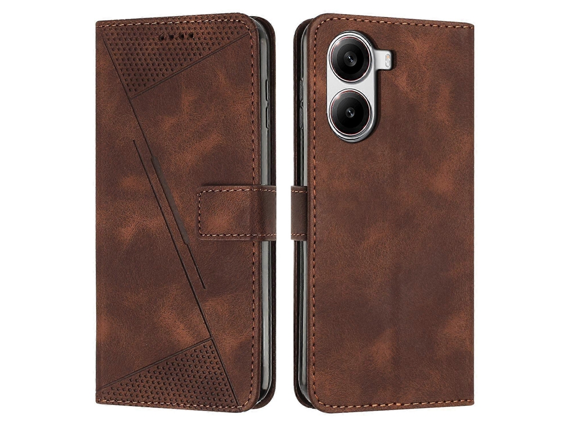 Capa De Celular Dream Triangle Em Couro Com Cordão Longo Para Redmi Turbo 4 / Xiaomi Poco X7 Pro