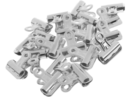 Clips de papel e cartas em aço inoxidável com formato bulldog, 20 unidades, 25 mm, dourado.