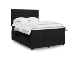 Vidaxl Cama Com Molas/colchão 160x200 Cm Veludo Preto