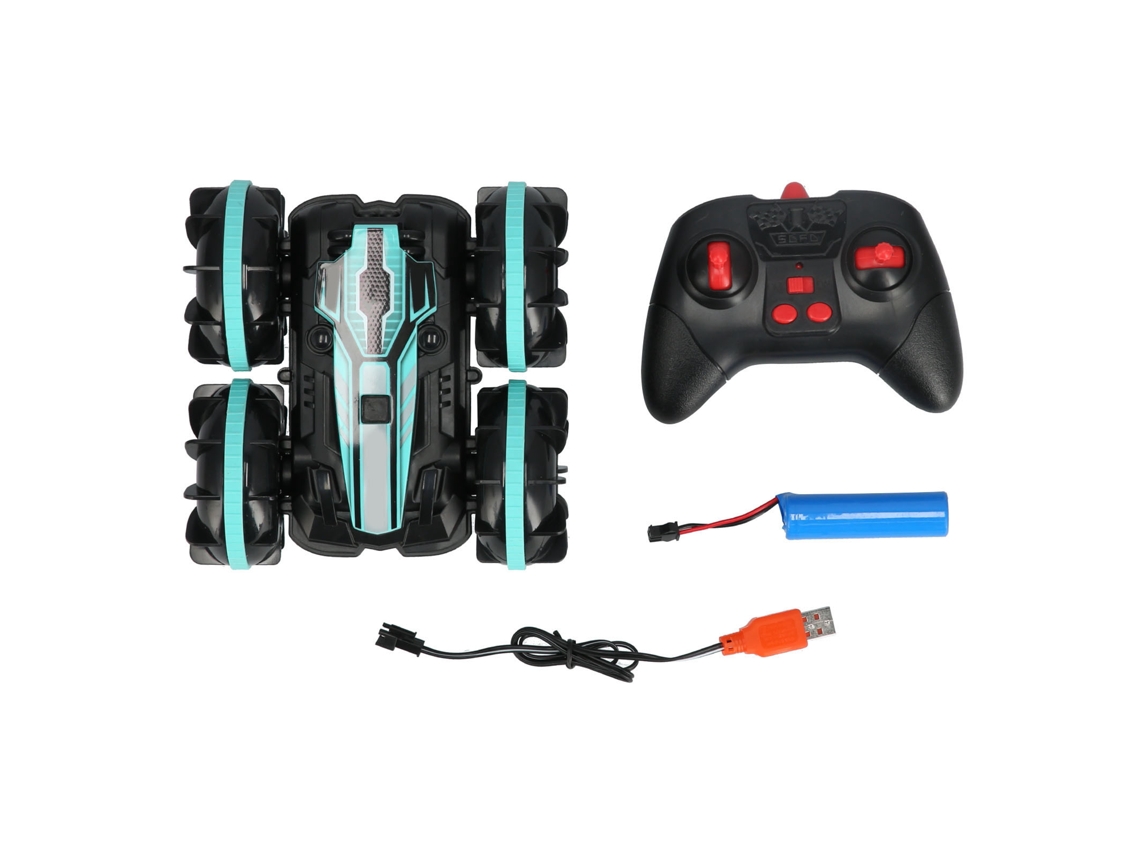 Walshlxq coche Teledirigido Anfibio 4wd 2.4ghz Off Road com Carga Usb e Rotação 360°, Verde