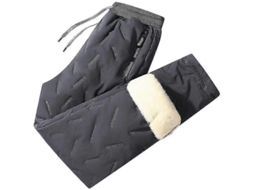 Calças Termais Masculinas De Inverno Com Tecido Elástico E Modelo Casual - Tamanhos De M A 7xl - Cores Preto E Cinza Cinza