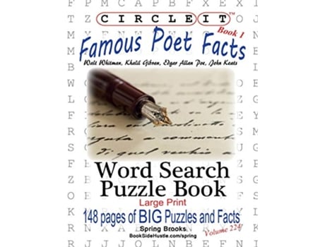 Livro Circle It Famous Poet Facts Book 1 Word Search Puzzle Book de Lowry Global Media Llc, Spring Brooks et al. (Inglês)