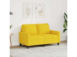 Vidaxl Sofá De 2 Lugares 120 Cm Tecido Amarelo-claro