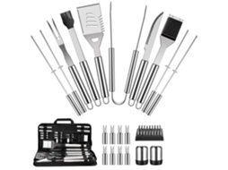 Lurelia Kit De Churrasco 22 Peças Aço Inoxidável Estojo Portátil Campismo