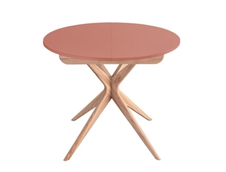 Mesa Redonda Extensível, 90 X 90 X 75, Rosa Antigo, Para 4 Pessoas, Ragaba, Jubi