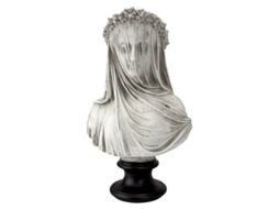 Busto de escultura Nova Line de menina com véu, decoração criativa de Halloween, branco 2025 S/MARCA